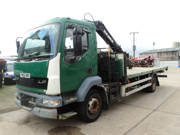 2002 Daf LF 55-180TI 15 Ton Day Cab Atlas 3008 Crane 18ft Flat