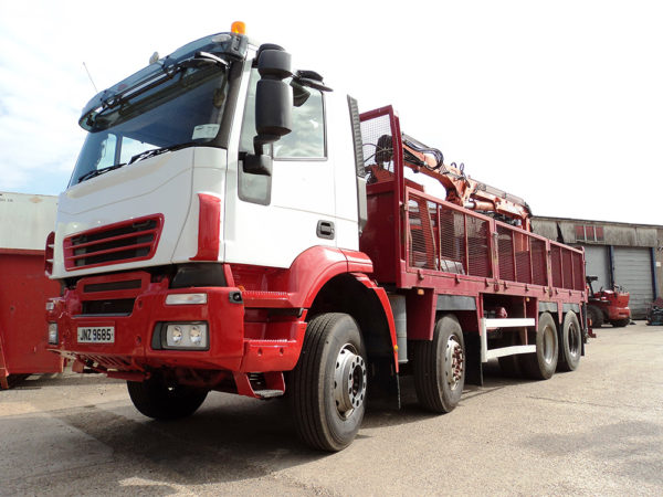 2007 Iveco Stralis 410 8x4, Day cab, Manual, Steel suspension, fitted Terex 145-2 top seat crane