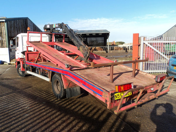 1996 MAN 10-153 recovery truck, Hiab 050 AW, removable top deck, hydraulic winch - Image 5