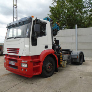 2005 Iveco 430 Stralis,C/W 2002 Trailer 40ft tandem steptrailer,Hiab XS 122CC 3 Crane