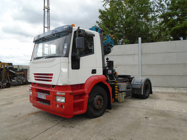 2005 Iveco 430 Stralis,C/W 2002 Trailer 40ft tandem steptrailer,Hiab XS 122CC 3 Crane