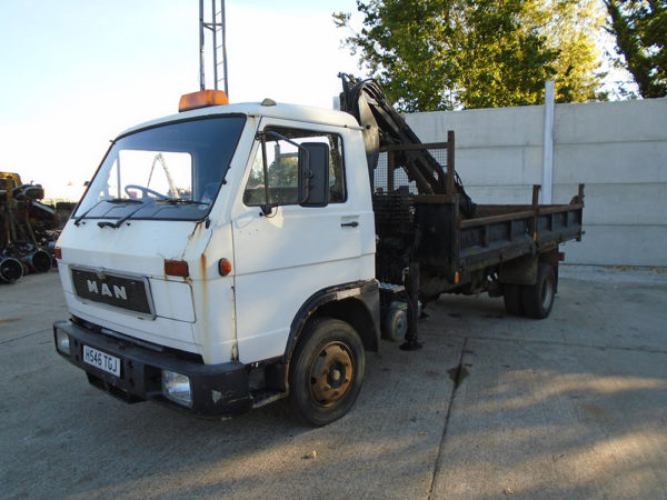 1990 MAN 8150, 7.5T Underfloor Tipper, ATLAS 1403K Crane, MOT to Feb 2017